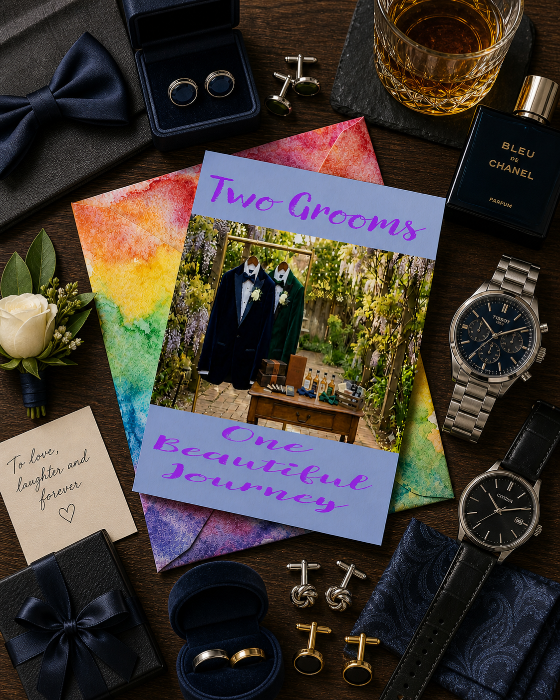 Greeting Card - "Two Grooms" - Gay Wedding Greeting Card