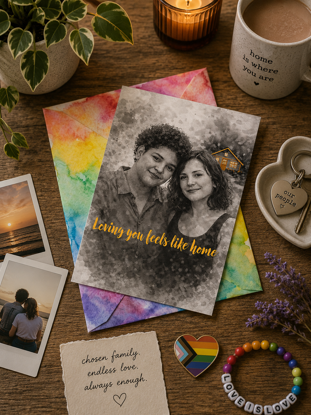 Greeting Card — "Feels Like Home" Celebrating Love Card