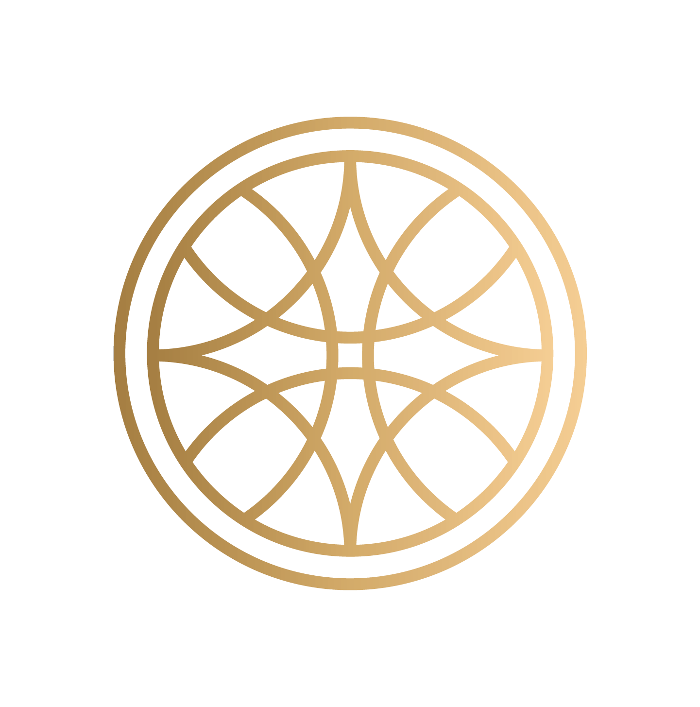 Logo with a circular geometric design in gold and white on a black background, with the words 'Innovative Care' and 'Mizus' written in a circular pattern around it.