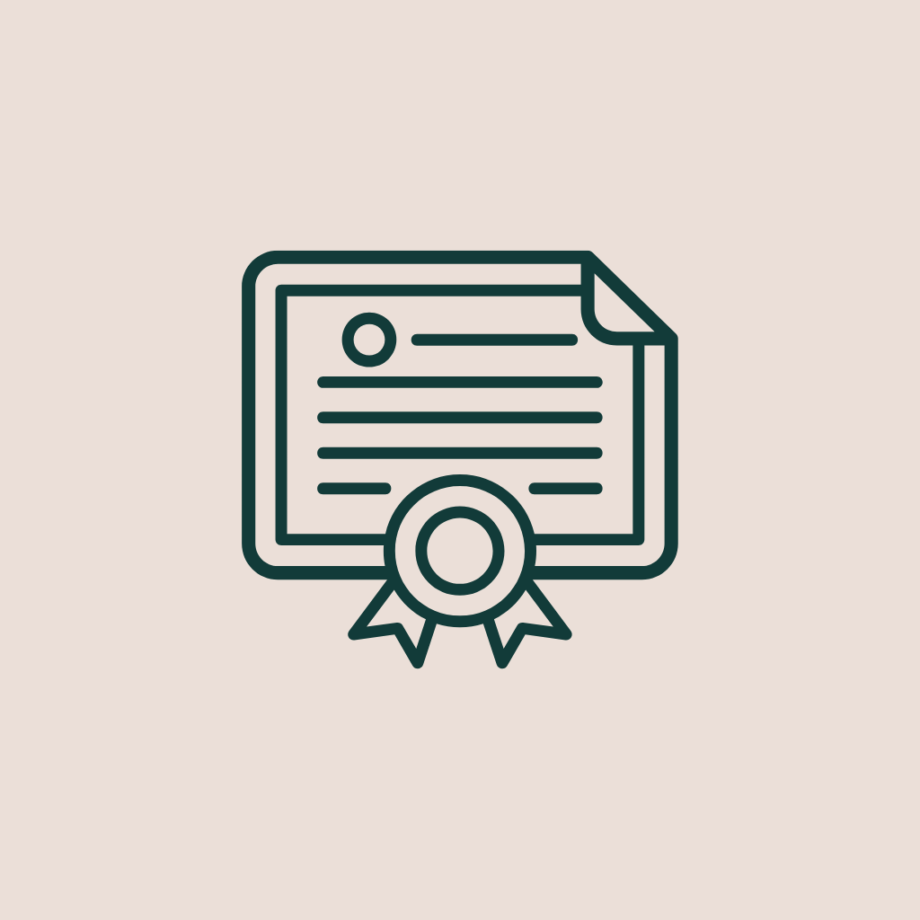 Icon of a certificate or diploma with a ribbon