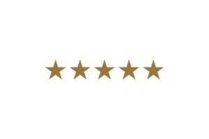 Five gold stars with a crown above and the text "Top Rated" below.
