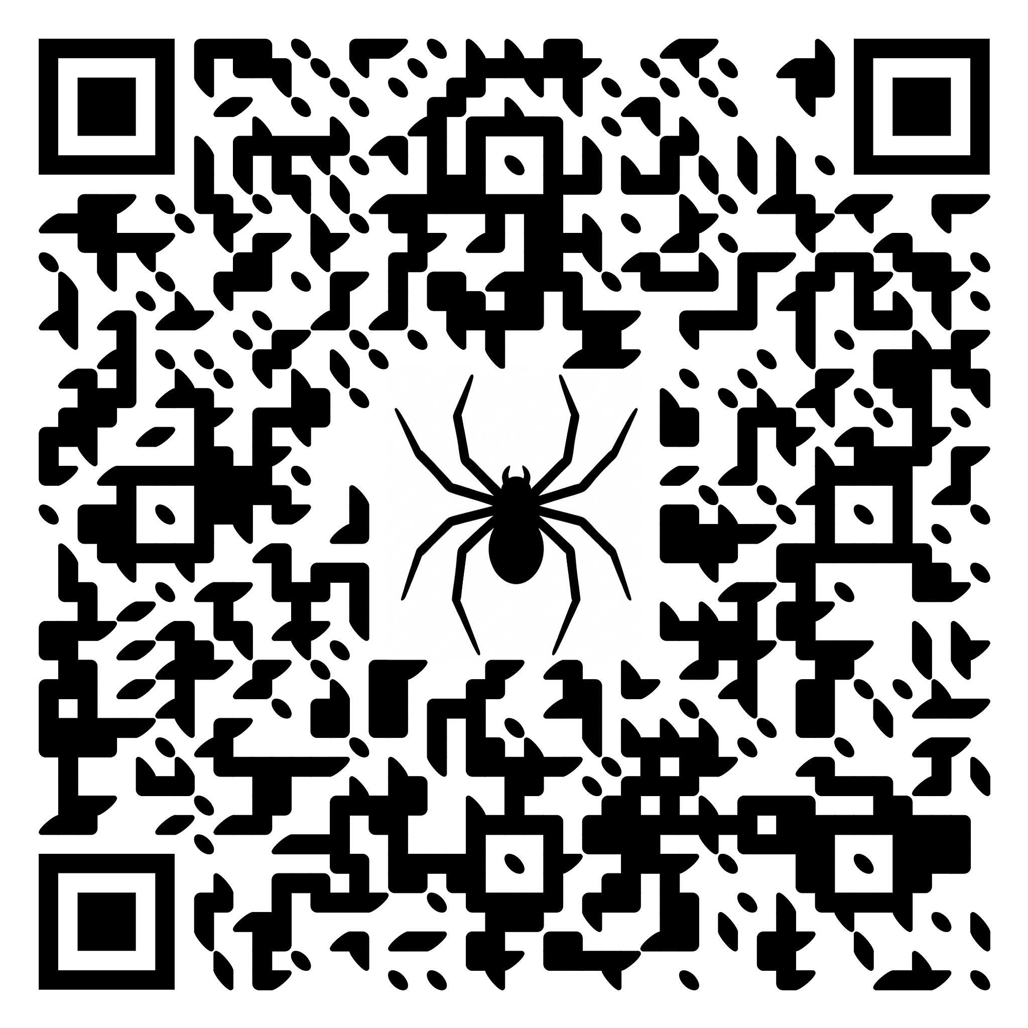 Black spider silhouette on white background, centered. The image is surrounded by black text reading 'SPIDER' at the top and 'HAZARD' at the bottom.