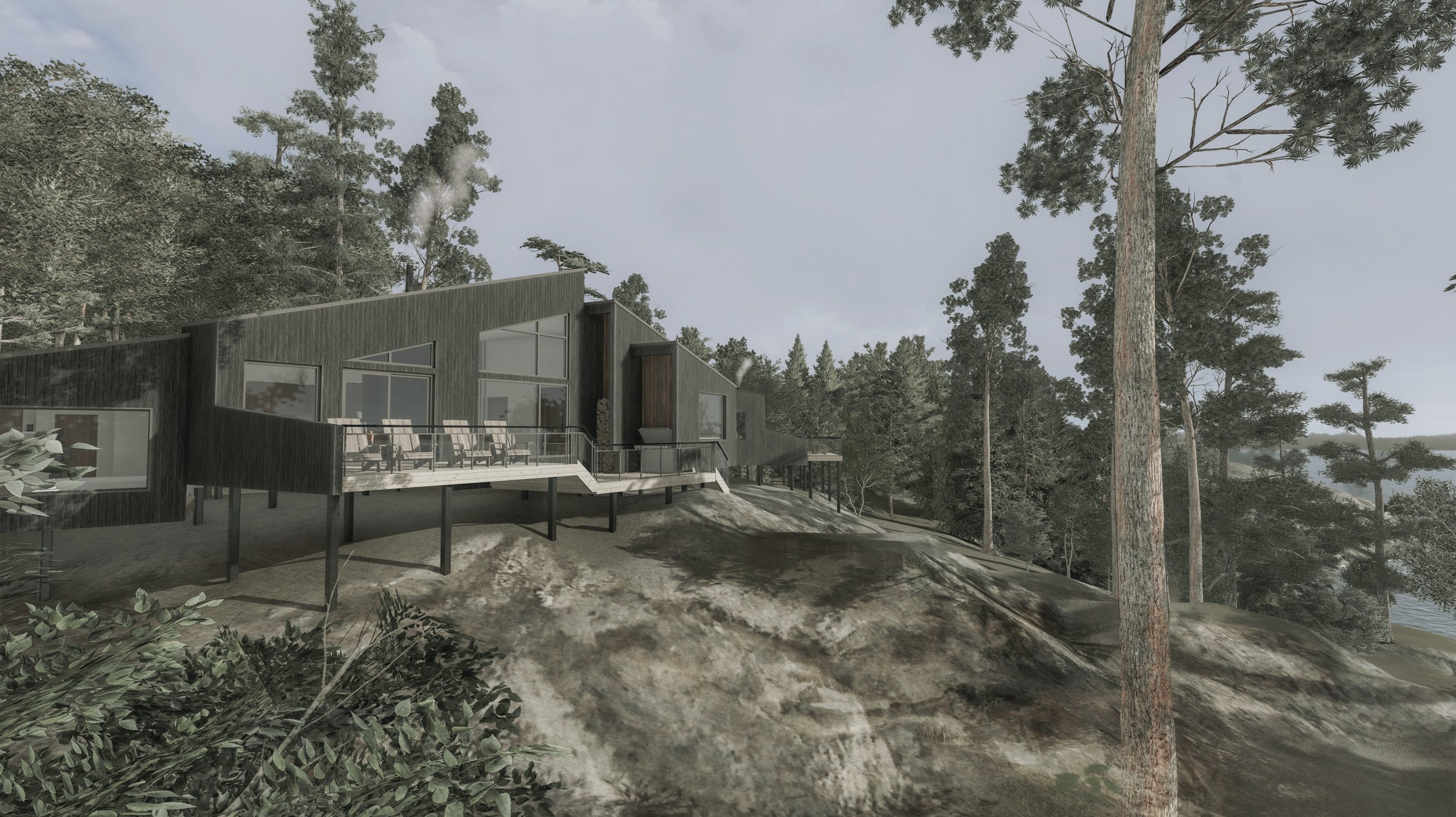 Scandinavian inspired design cabin in the forest in Northern Ontario
