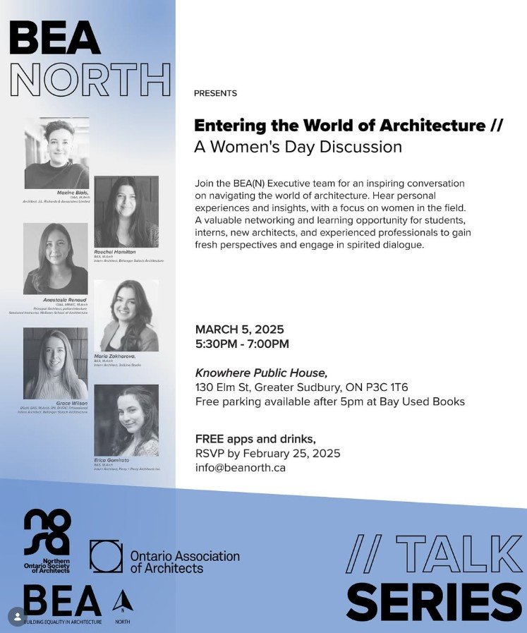 Building Equality in Architecture North Talk Series Including Anastasia Renaud, OAA Architect.