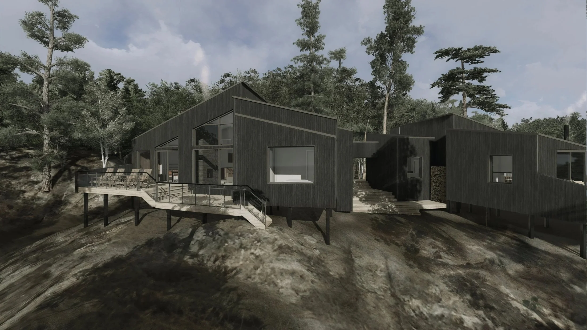 Architecturally designed cottage on the Lake in Ontario.
