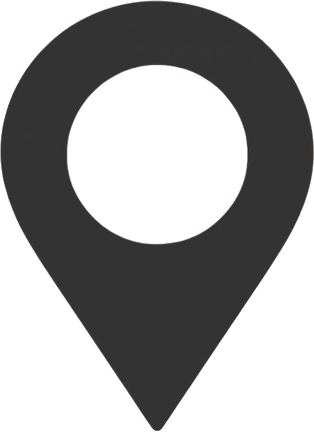 Map location marker icon with a black circular background.