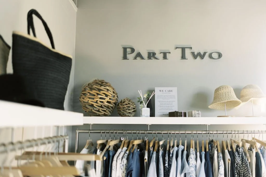 Part Two Clothing and accessories on the racks at Susan Cooper Agency