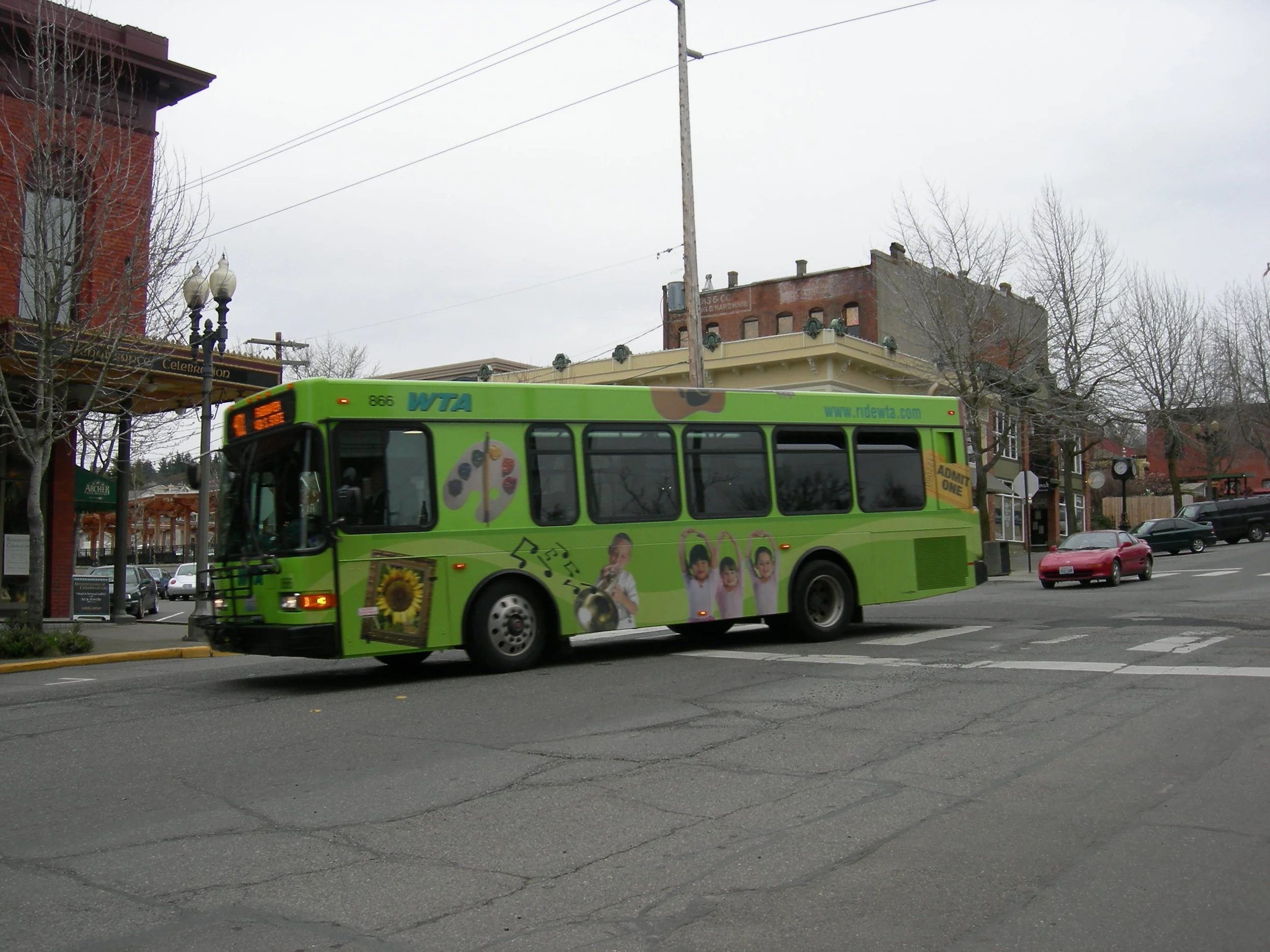 Green WTA Bus
