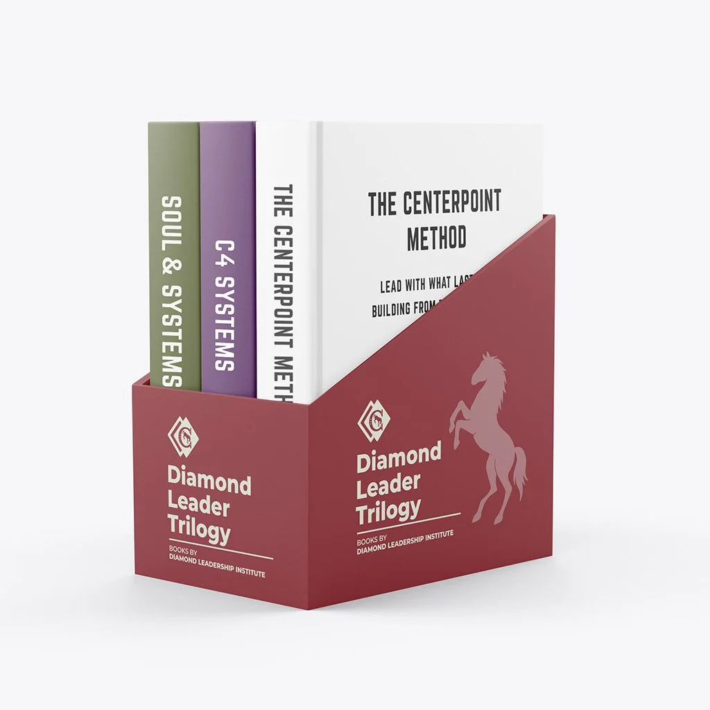 Book trilogy about leadership  'Soul & Systems,' 'C4 Systems,' 'The Centerpoint Method,' and 'The Centerpoint Method.'