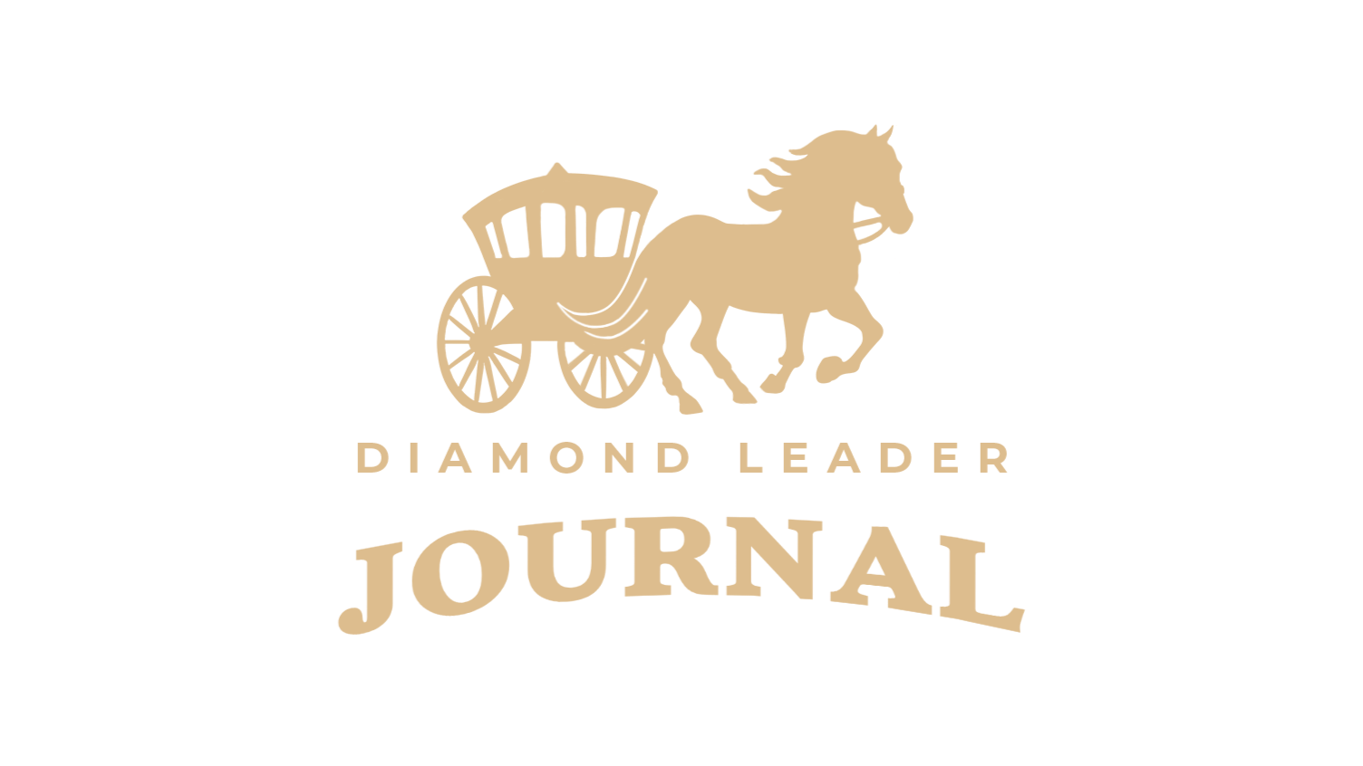 Logo for Diamond Leader Journal featuring a gold horse pulling a carriage with the text 'Diamond Leader Journal' beneath.