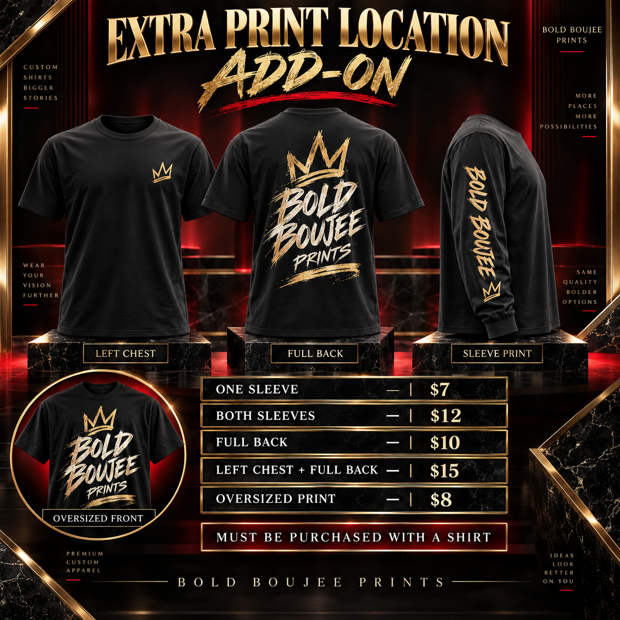 Extra Print Location Add-On
