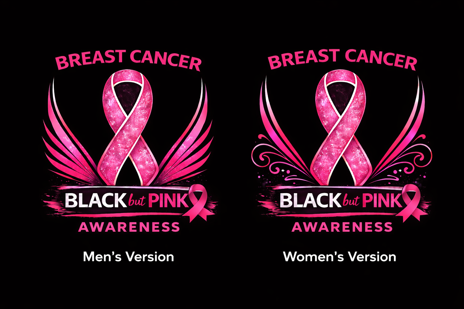 Breast Cancer Awareness Shirt (Black but Pink)
