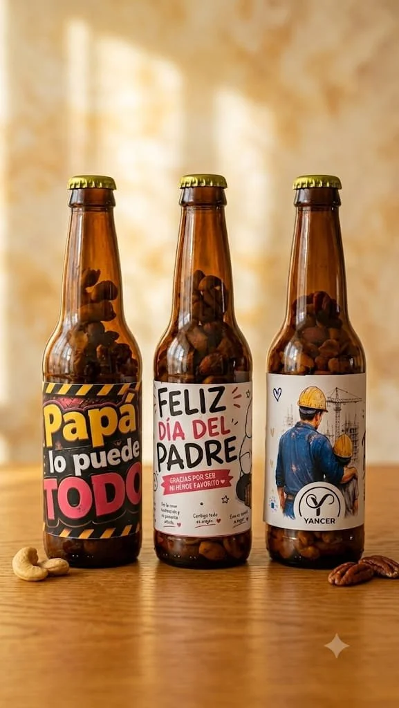 Botellas Personalizadas con Nueces - Edición Día del Padre