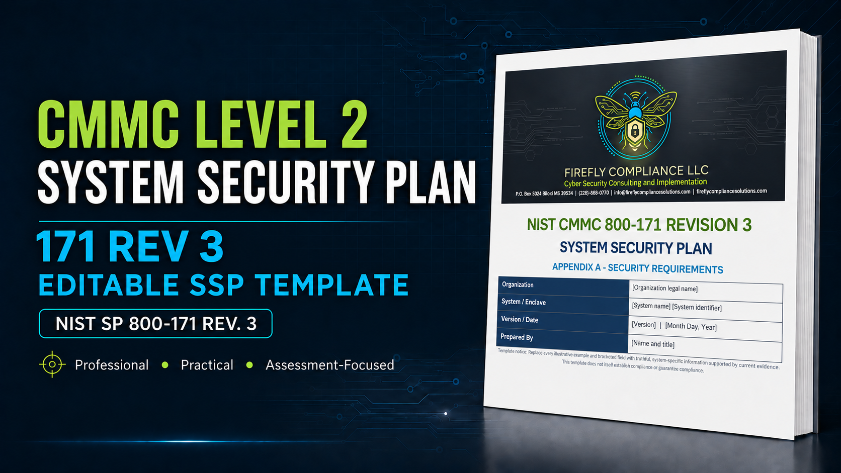 SSP template for CMMC Level 2 NIST 171 R3