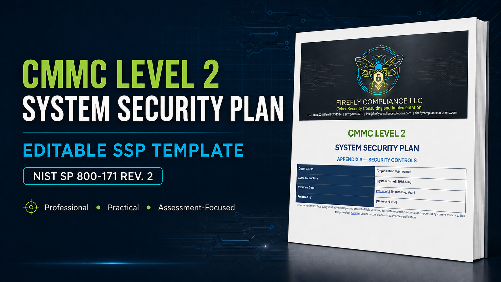 SSP template for CMMC Level 2 NIST 171 R2
