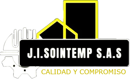 Logotipo de una empresa llamada J. I. Sointemp S.A.S con fondo amarillo y negro y texto en español.