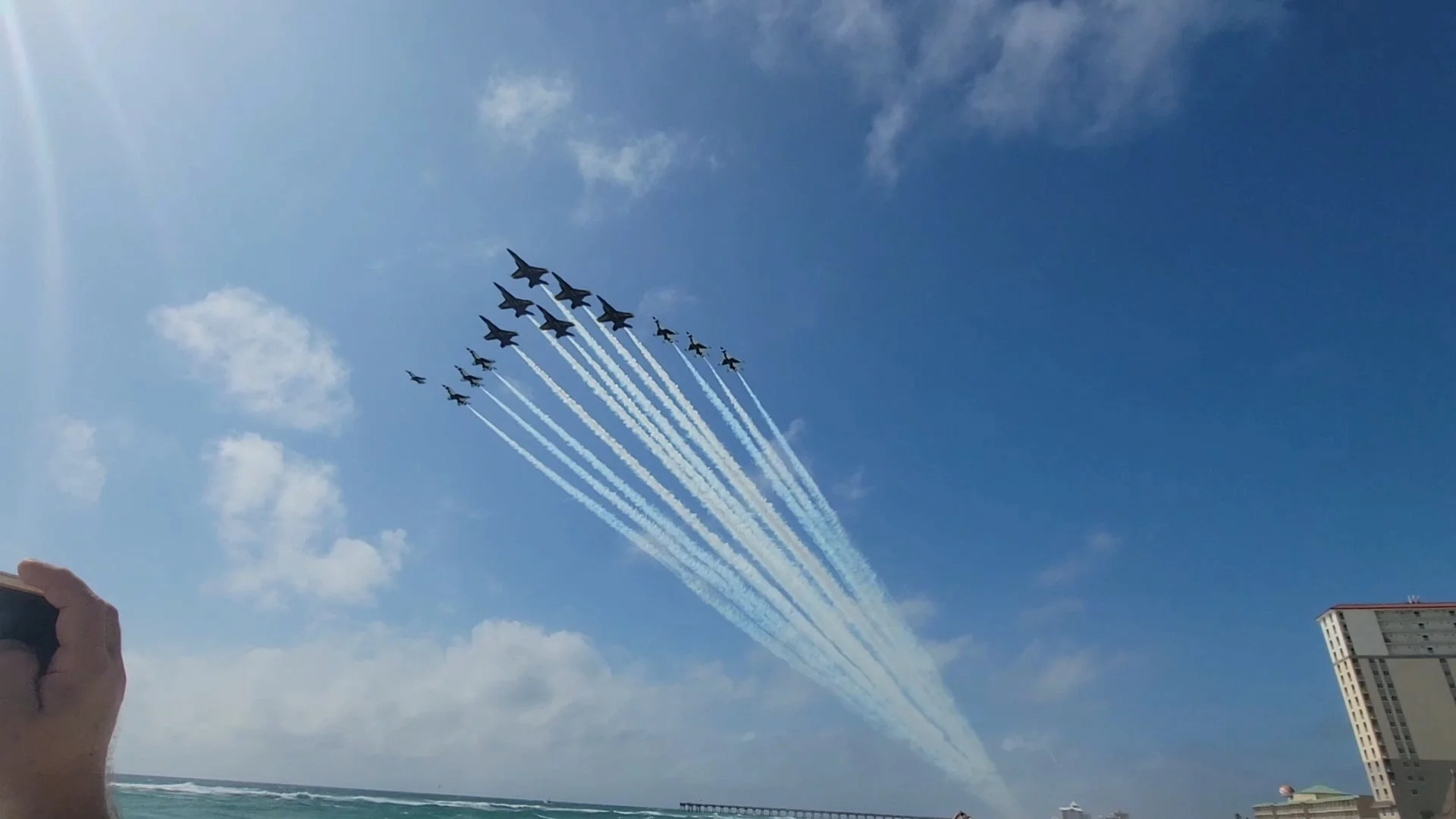 Blue Angels - Thunder Birds Super Delta Beach Fly over 2024 - Pensacola Beach, FL