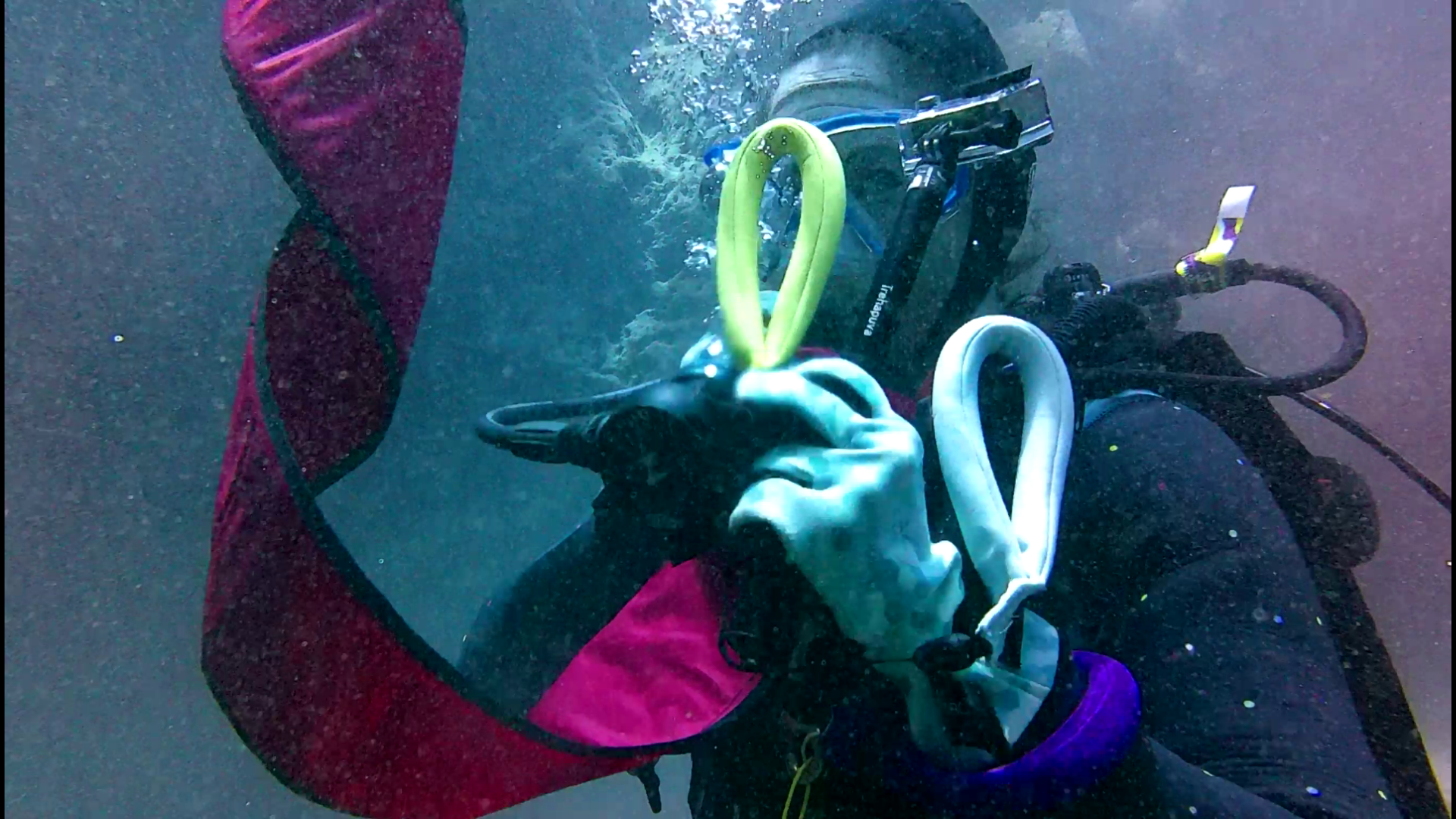 Practice inflating a safety buoy 