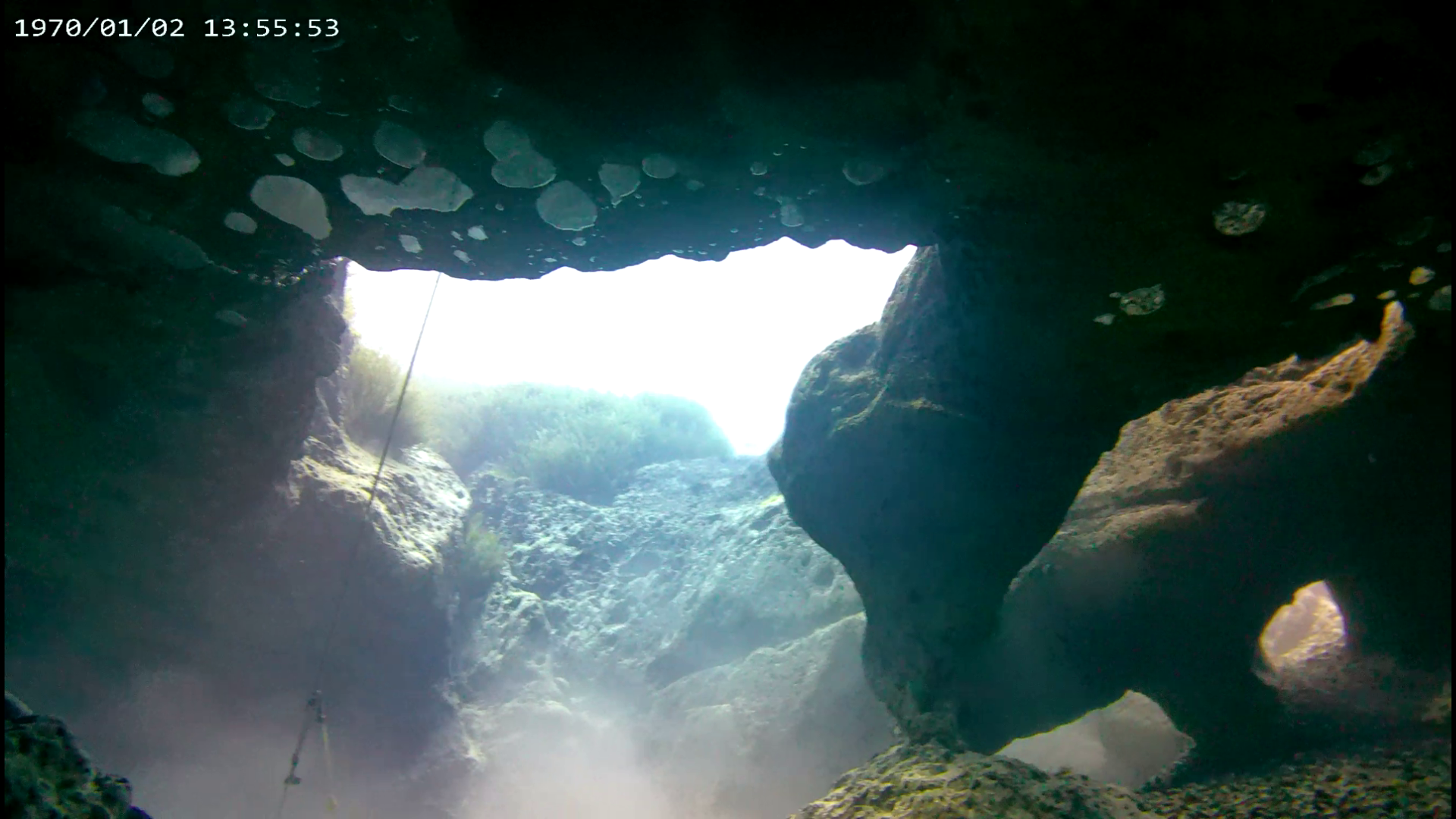 Looking up from the cavern