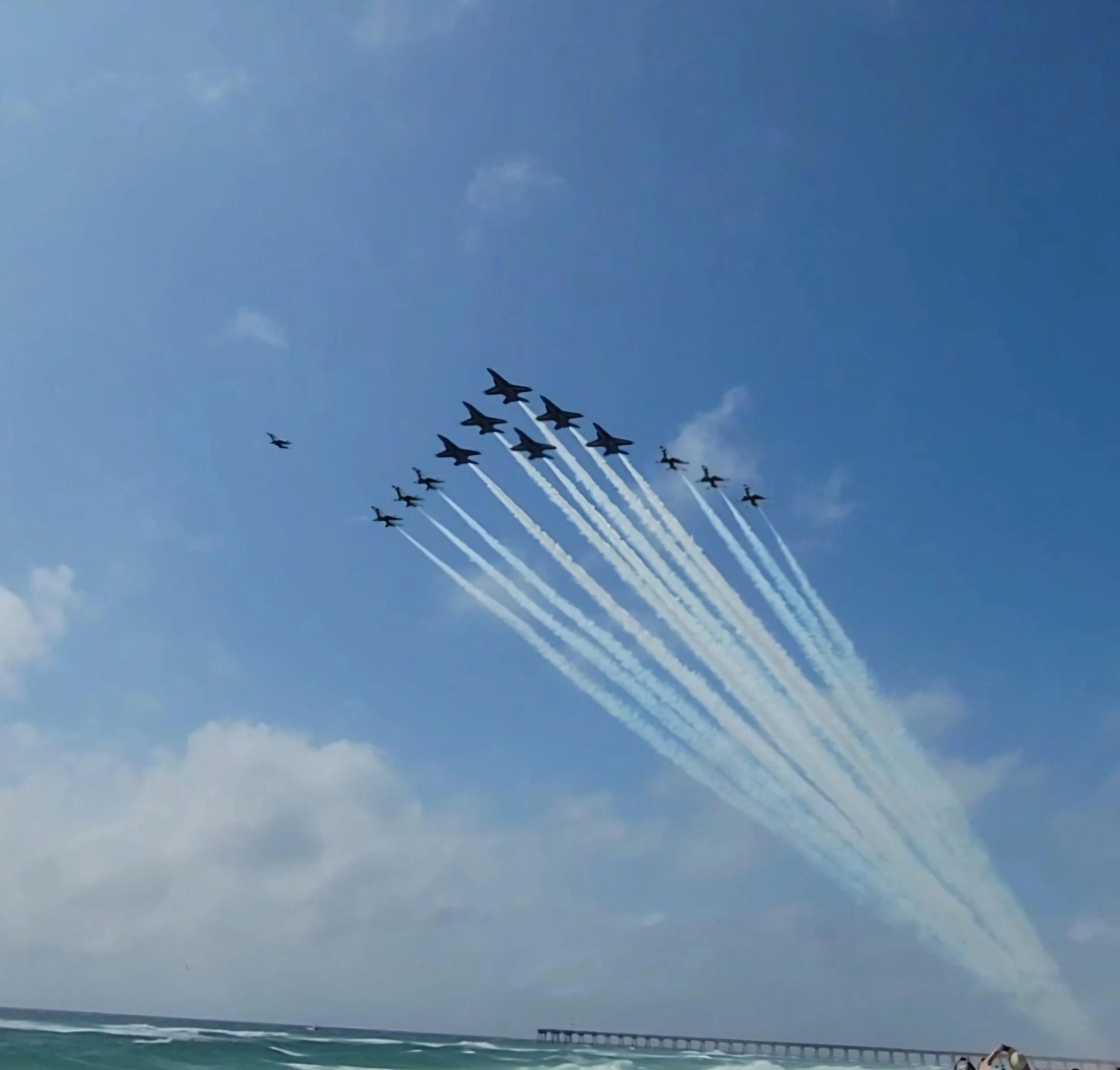 Blue Angels - Thunder Birds Super Delta Beach Fly over 2024 - Pensacola Beach, FL