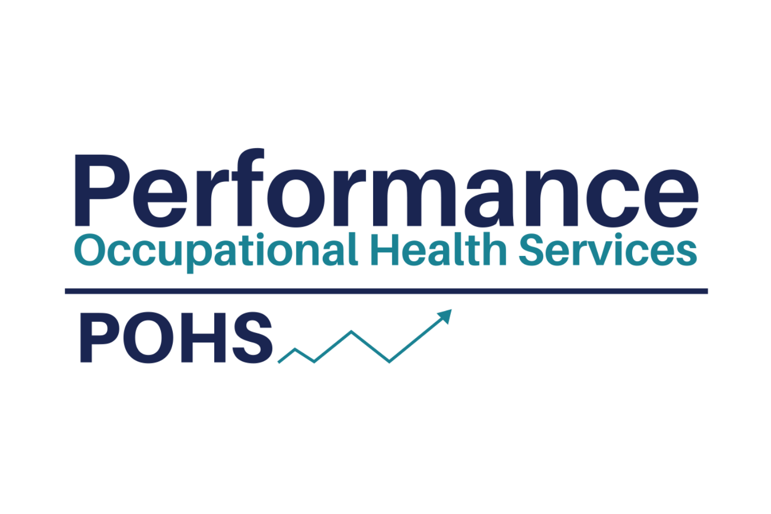 Logo for Occupational Health Services Performance, featuring a rising line graph and the acronym POHS.