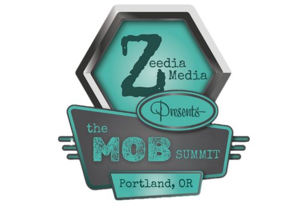 Logo for Zedia Media presenting the MOB Summit in Portland, Oregon.
