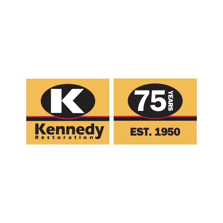 Kennedy Restoration logo with 75 years anniversary and establishment year 1950
