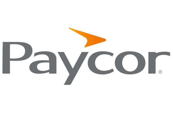Paycor logo with orange arrow symbol above the company name in gray text.