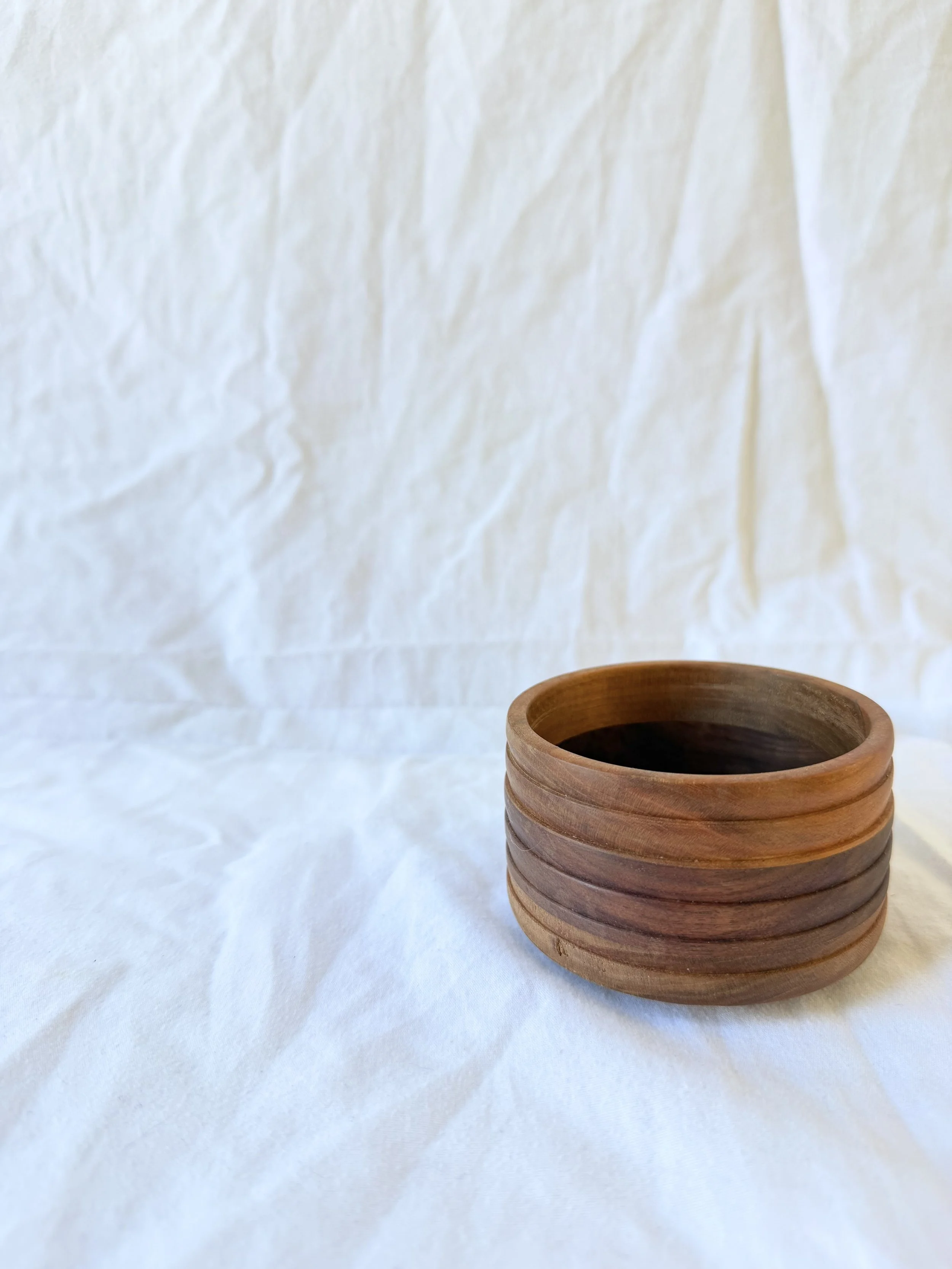 Ribbed Bowl - Laminated Cherry and Walnut
