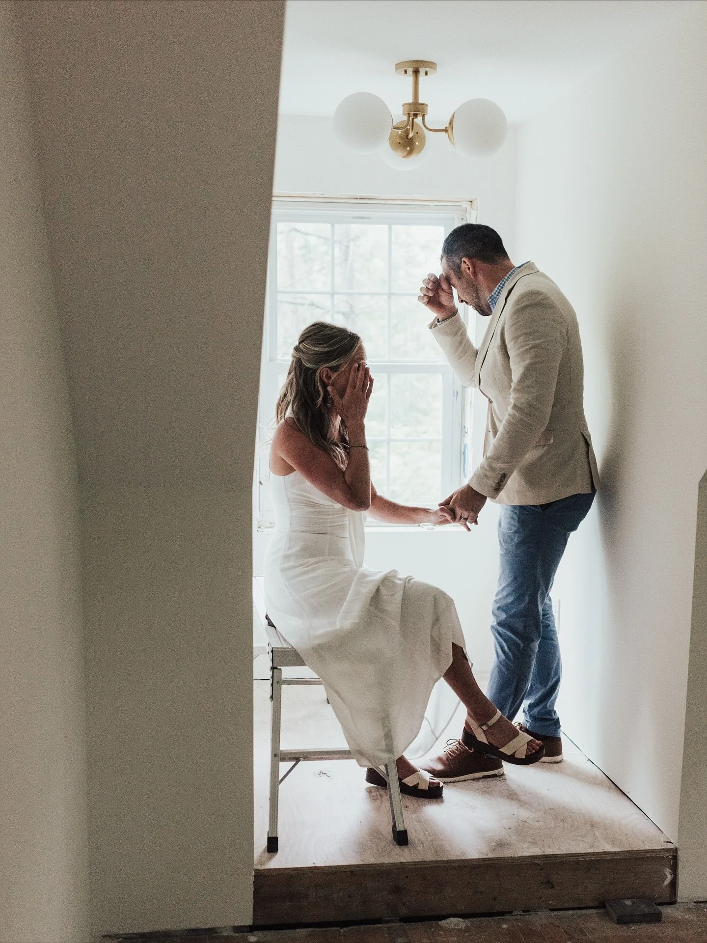 Taylor + Joel experienced a wave of emotions while taking photos inside of their current fixer-upper house, a project they started together during some quiet building years of marriage and raising their children. Now they celebrate ten years of marri