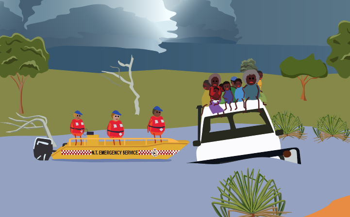 Thumbnail for Floodwater Safety, an animated community safety video about the dangers of driving or walking through floodwaters.
