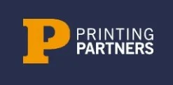 Logo for Printing Partners with a large yellow 'P' and the words 'Printing Partners' beside it.