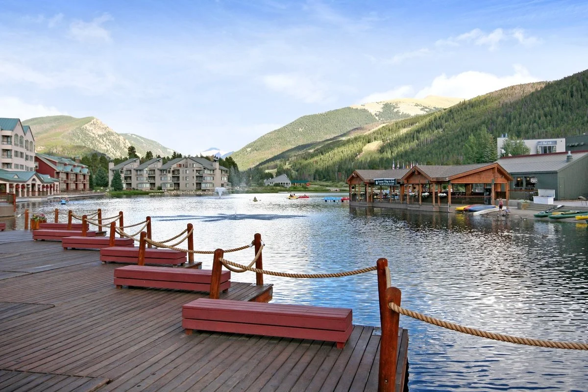 Lakeside Village on the dock in Keystone Colorado where your luxury mountain condo awaits.