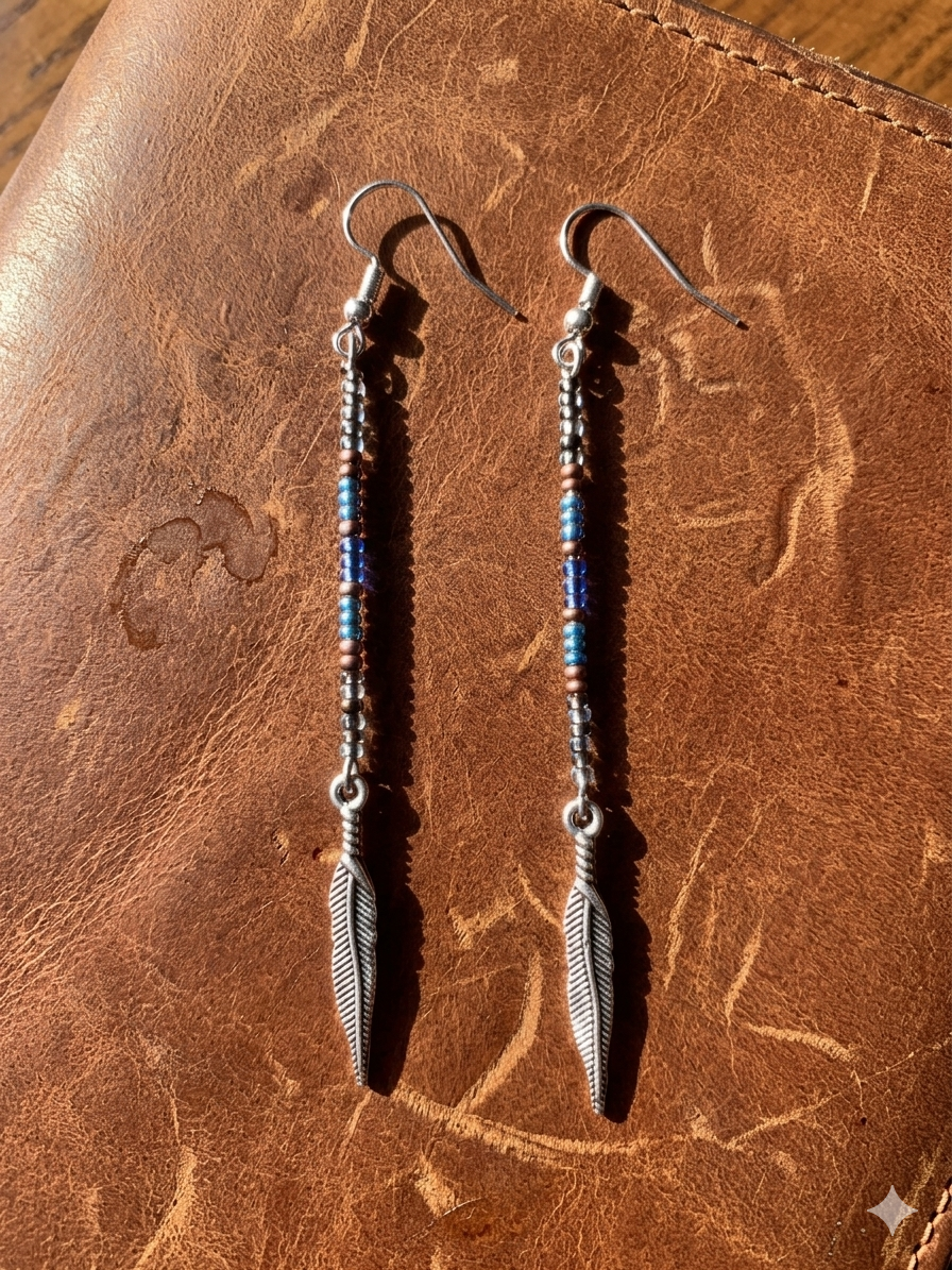 Feather tipped earrings