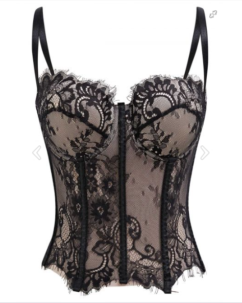 Lace Corset Mesh Bra Top