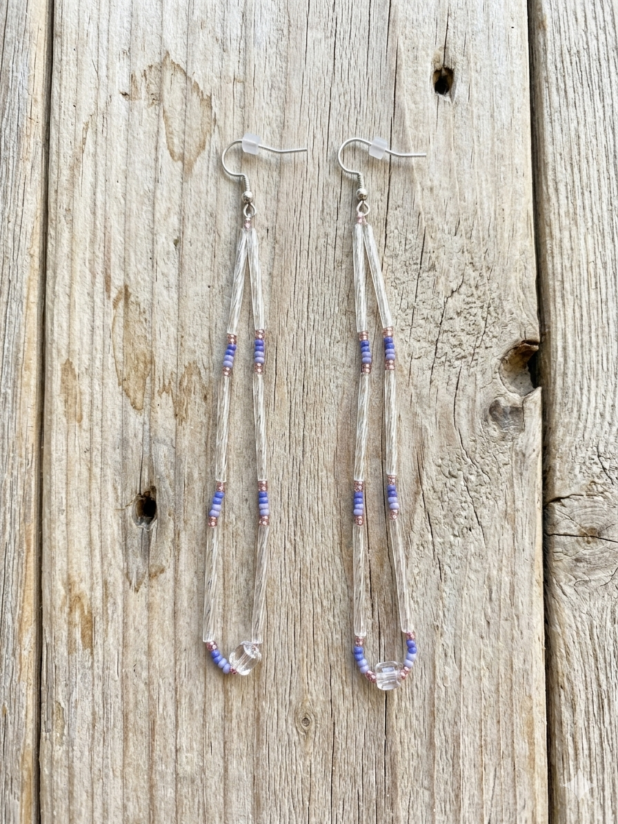Crystal and Light Fringe Earrings