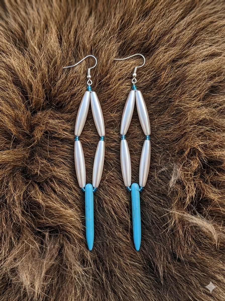 Pearl n Blue Simple Fringe