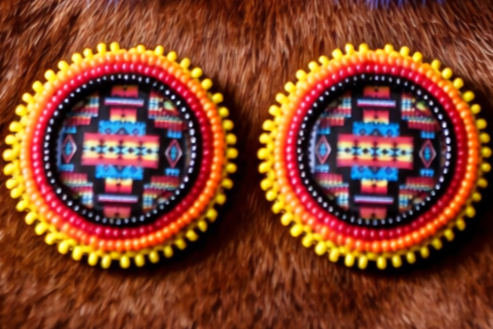 Southwest  Design Cabochon Earrings