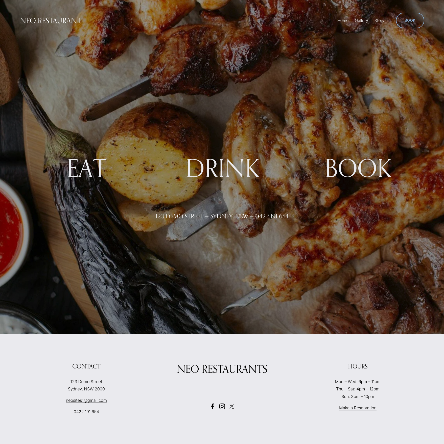 Demo Site: Restaurant