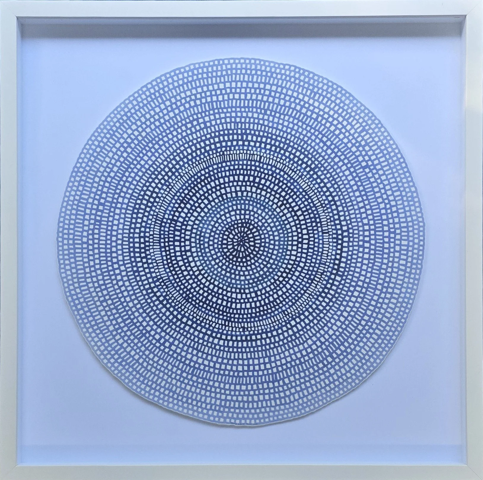 Original Crochet Web Mandala — Navy Blue, Slate Blue & Grey