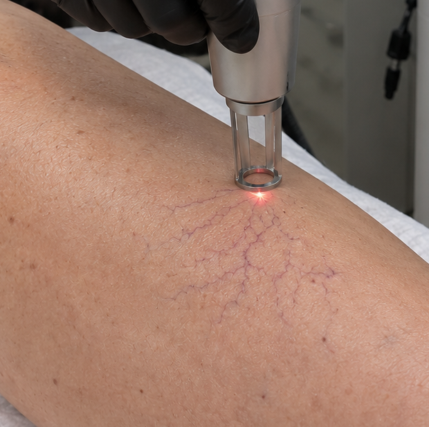 treated spider veins and angiomas with a laser at precision and grace aesthetics, the place laser place in puyallup, WA