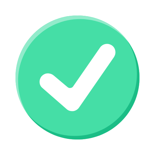 Green circle with a white checkmark inside. Payroll Processing