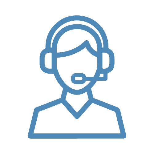 Outline icon of a customer service representative with a headset. Payroll Cleanup