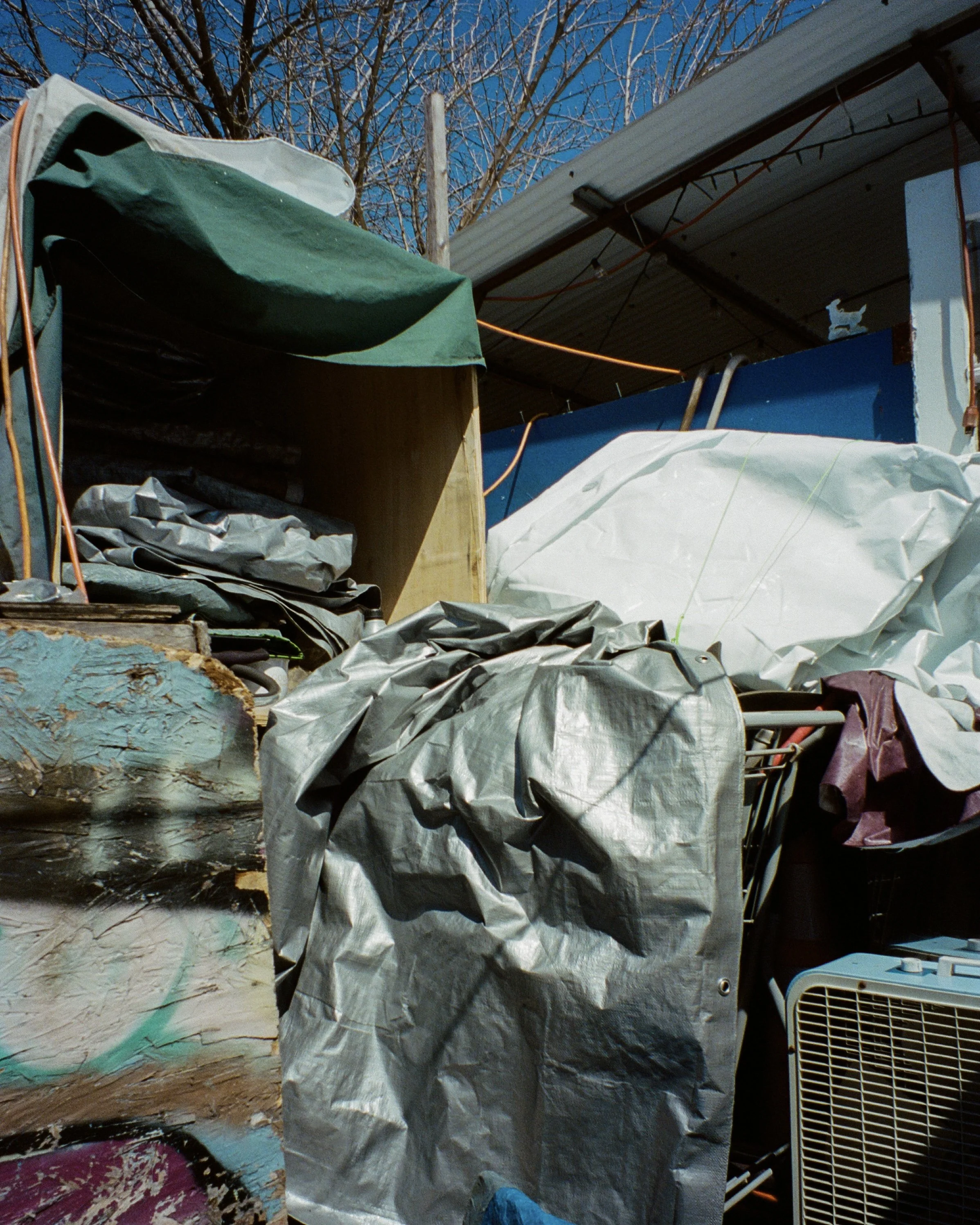 Abstract junk at a yard sale