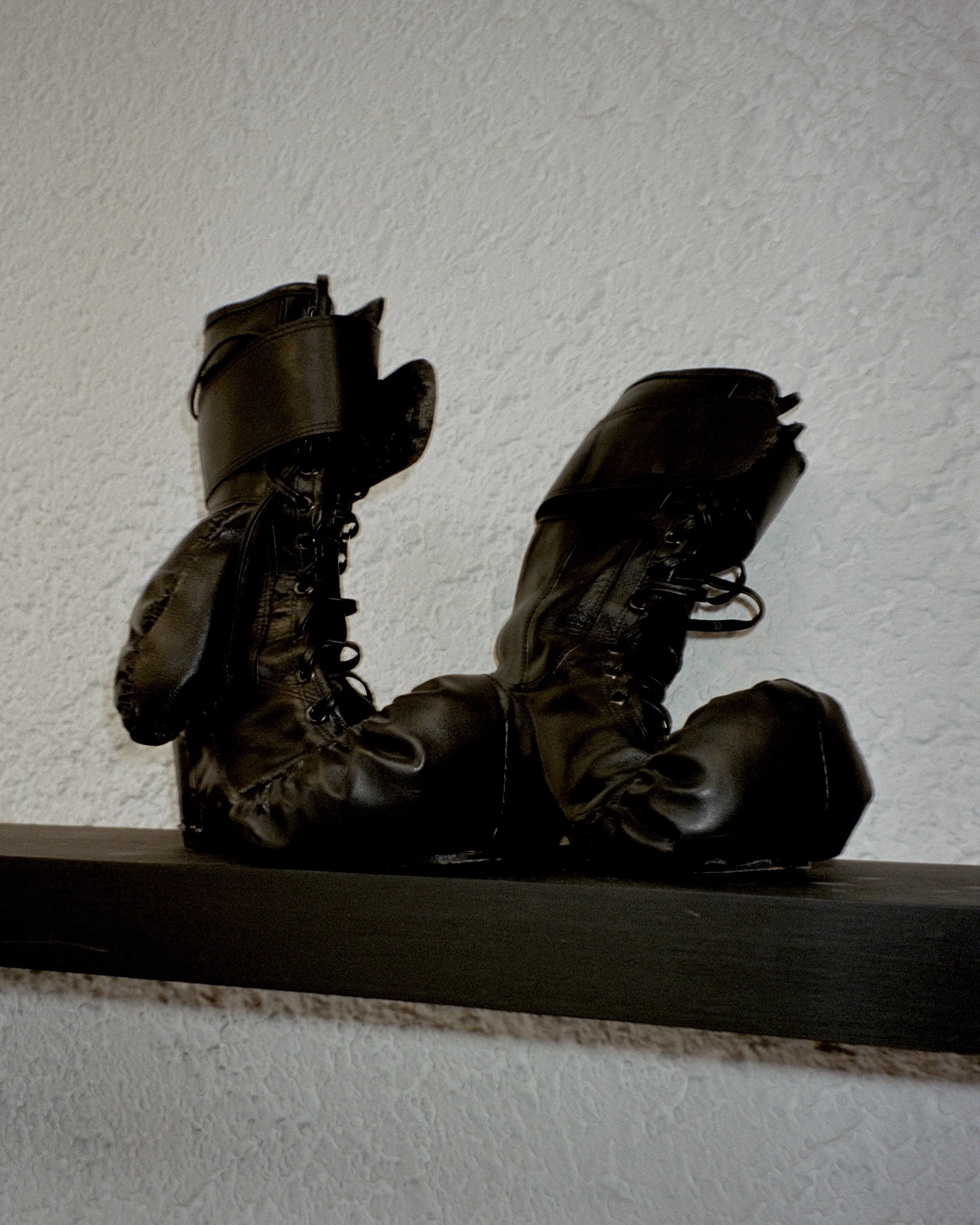 Boxing glove boots created by Barbara Sanchez Kane