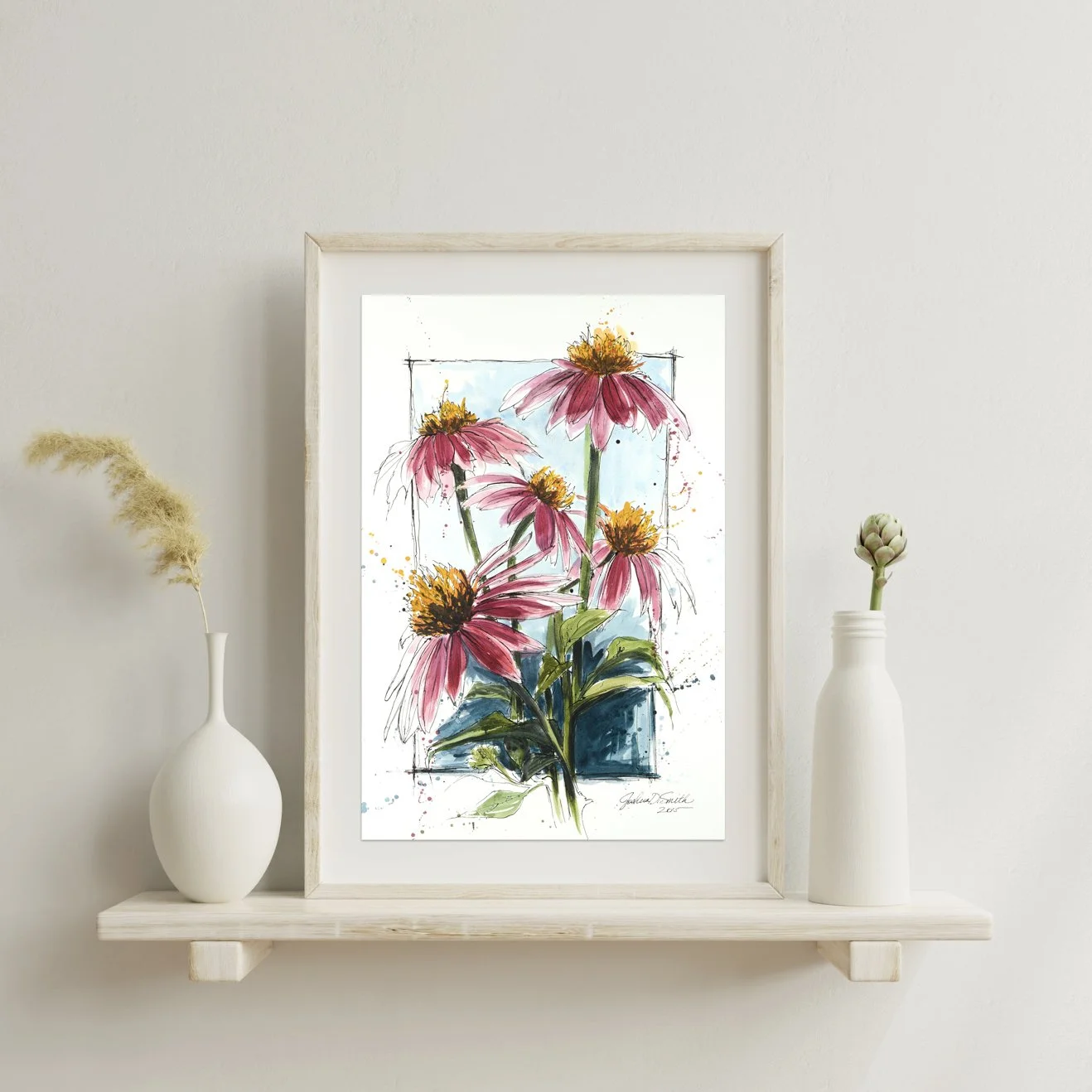 cone flowers framed.jpg