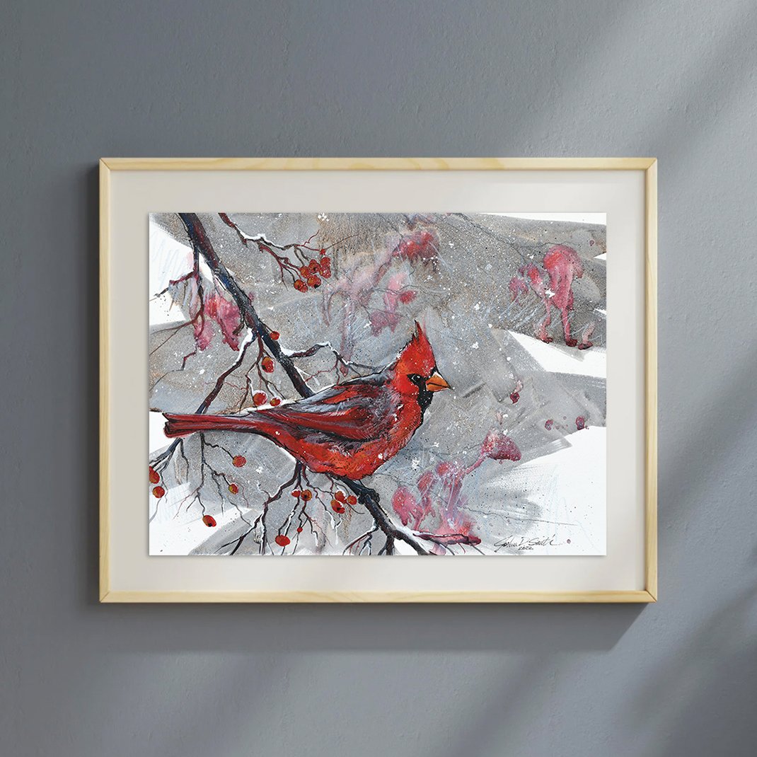 Cardinal with Berries