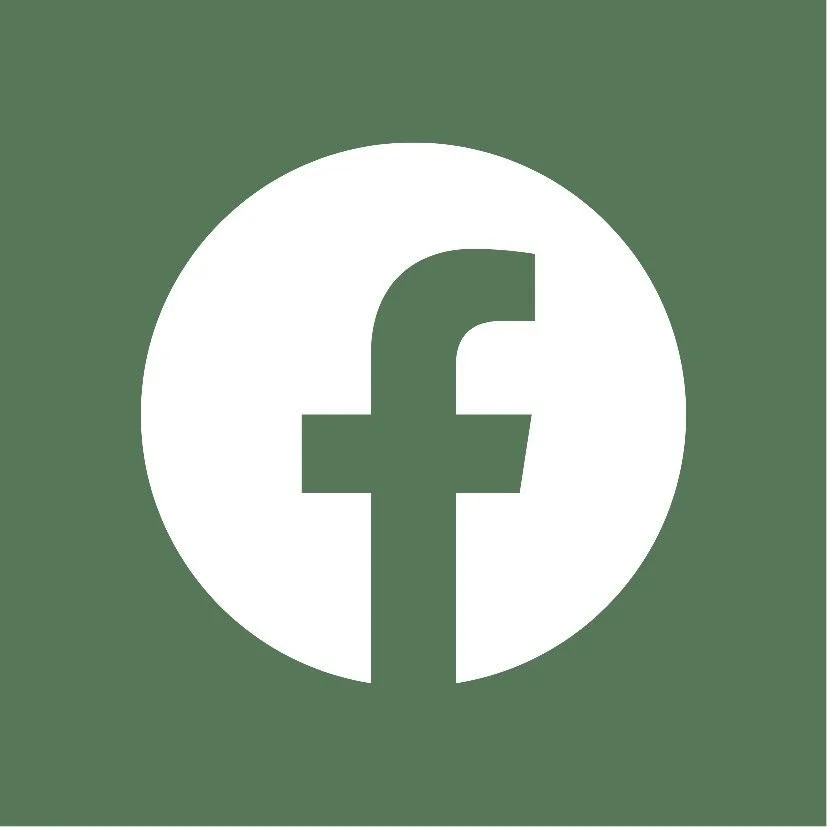 Facebook logo displayed on a green background.