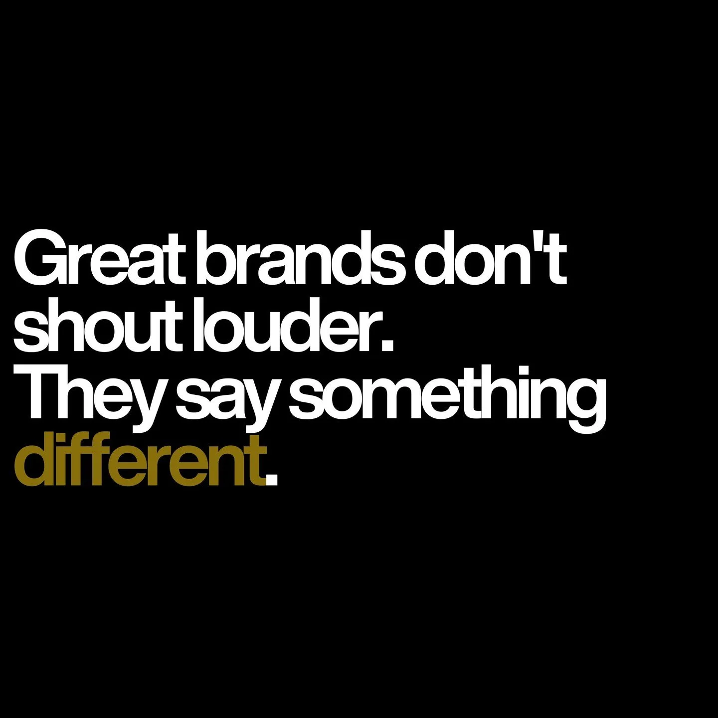 Most brands are competing to be louder.
More ads. More posts. More noise.

But volume isn&rsquo;t what builds loyalty.

👉 Differentiation does.

The brands that win aren&rsquo;t the ones shouting the most&hellip;
They&rsquo;re the ones saying someth
