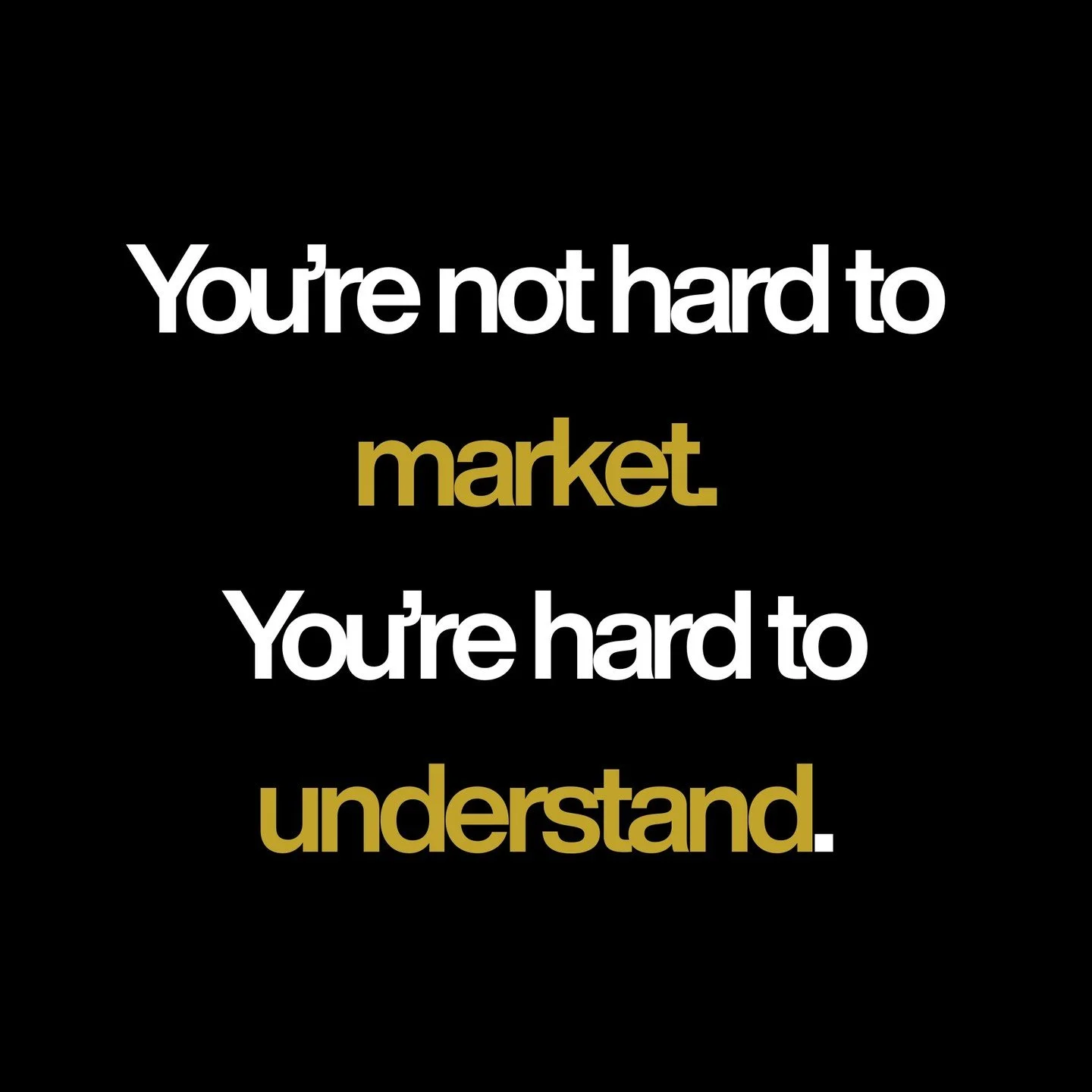 Most businesses think they need better marketing.
What they actually need:

To talk to people &mdash; not at them.

If your audience has to think to understand you, you&rsquo;ve already lost them.

Simple scales.
Complicated dies.

#BrandStrategy #Br
